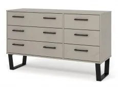 Core Products Core Texas Grey Waxed Pine 3+3 Drawer Wide Chest of Drawers