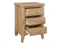 Birlea Furniture & Beds Birlea Hampstead Oak 3 Drawer Bedside Table