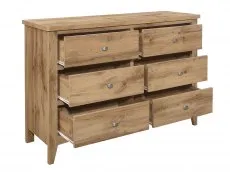 Birlea Furniture & Beds Birlea Hampstead Oak 3+3 Drawer Wide Chest of Drawers