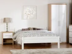 Seconique Seconique Amber 4ft6 Double White Wooden Bed Frame