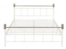 Seconique Seconique Marlborough 4ft6 Double White and Brass Metal Bed Frame