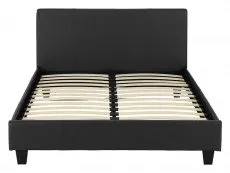 Seconique Seconique Prado 4ft Small Double Black Faux Leather Bed Frame