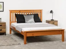 Seconique Seconique Monaco 4ft6 Double Antique Pine Wooden Bed Frame (Low Footened)