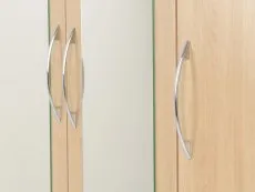 Seconique Seconique Nevada Sonoma Oak 3 Door 2 Drawer Mirrored Triple Wardrobe