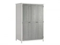 Seconique Seconique Vermont Grey and White 3 Door Triple Wardrobe