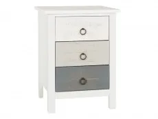 Seconique Seconique Vermont Grey and White 3 Drawer Bedside Table