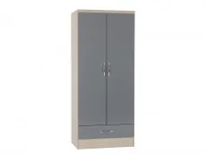 Seconique Seconique Nevada Grey Gloss and Oak 4 Piece Bedroom Furniture Package