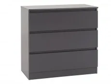 Seconique Seconique Malvern Grey 3 Drawer Low Chest of Drawers