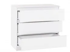 Seconique Seconique Malvern White 3 Drawer Low Chest of Drawers
