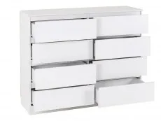 Seconique Malvern White 4+4 Drawer Chest of Drawers