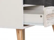 Seconique Seconique Nordic White and Oak 2 Door 2 Drawer Wine Cabinet