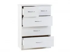 Seconique Nevada White High Gloss 3+2 Drawer Chest of Drawers