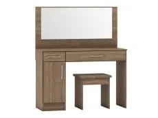 Seconique Seconique Nevada Rustic Oak 2 Drawer Pedestal Dressing Table and Stool
