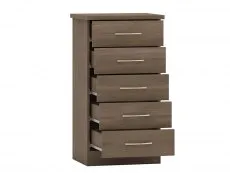 Seconique Nevada Rustic Oak 5 Drawer Chest of Drawers
