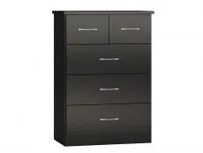 Seconique Seconique Nevada Black High Gloss 3+2 Drawer Chest of Drawers