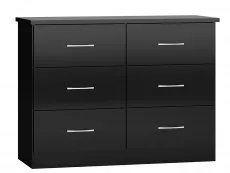 Seconique Seconique Nevada Black High Gloss 3+3 Drawer Chest of Drawers