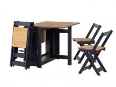 Seconique Seconique Santos Butterfly Navy Blue and Pine Dining Table and 4 Chairs