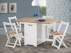 Seconique Seconique Santos Butterfly White and Pine Dining Table and 4 Chairs