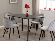 Seconique Seconique Marlow 130cm Black Marble Effect Dining Table