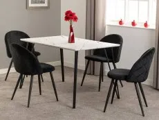 Seconique Seconique Marlow Black Velvet Set of 4 Dining Chairs