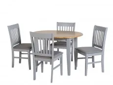 Seconique Seconique Oxford Grey and Oak Extending Dining Table and 4 Chair Set