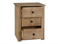 Seconique Seconique Panama Waxed Pine 3 Drawer Bedside Table