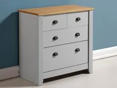 Seconique Seconique Ludlow Grey and Oak 2+2 Drawer Chest of Drawers