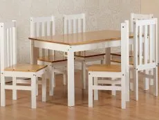 Seconique Ludlow White and Oak Dining Table and 6 Chair Set