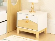 Seconique Seconique Cody White and Pine 2 Drawer Bedside Table
