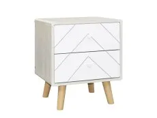 Seconique Seconique Dixie Grey and White 2 Drawer Bedside Table