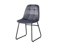 Seconique Seconique Athens Concrete Effect Dining Table with 4 Lukas Grey Velvet Chairs