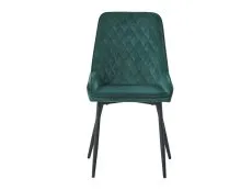 Seconique Seconique Athens Concrete Effect Round Dining Table with 4 Avery Green Velvet Chairs