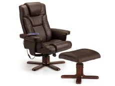 Julian Bowen Julian Bowen Malmo Brown Massager Recliner Chair with Footstool