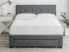 Limelight  Limelight Florence 4ft6 Double Grey Fabric 3 Drawer Bed Frame
