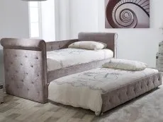 Limelight  Limelight Zodiac Mink Velvet Fabric Guest Bed Frame