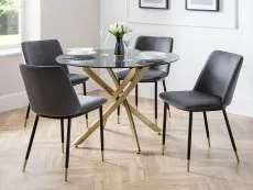 Julian Bowen Julian Bowen Delaunay Set of 2 Grey Velvet Dining Chairs