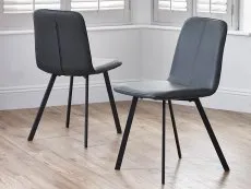 Julian Bowen Julian Bowen Goya Set of 2 Black Faux Leather Dining Chairs