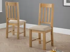 Julian Bowen Julian Bowen Hereford Set of 2 Oak Dining Chairs