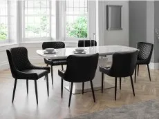 Julian Bowen Julian Bowen Luxe Set of 2 Black Faux Leather Dining Chairs