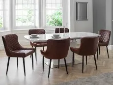 Julian Bowen Julian Bowen Luxe Set of 2 Brown Faux Leather Dining Chairs