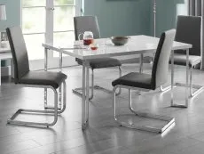 Julian Bowen Julian Bowen Roma Set of 2 Grey Fabric and Chrome Dining Chair