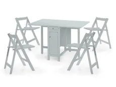 Julian Bowen Julian Bowen Savoy Grey Foldaway Dining Table and 4 Chair Set