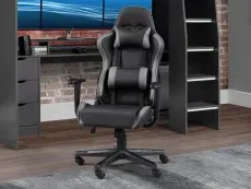 Julian Bowen Julian Bowen Comet Black and Grey Faux Leather Gaming Chair