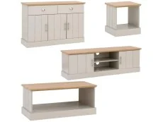GFW GFW Kendal Light Grey and Oak 4 Piece Large Living Room Furniture Set
