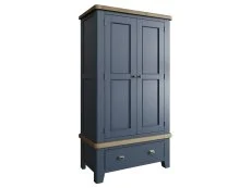 ASC ASC Hudson Oak and Blue 2 Door 1 Drawer Double Wardrobe (Part Assembled)