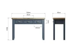 ASC ASC Hudson Oak and Blue 3 Drawer Dressing Table