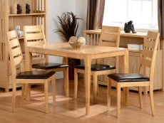 Seconique Seconique Logan Oak Dining Table and 4 Chair Set