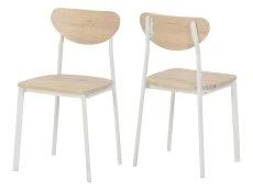 Seconique Seconique Riley Set of 2 White and Oak Dining Chairs