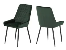 Seconique Seconique Avery Set of 2 Green Velvet Dining Chairs