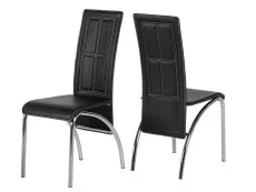 Seconique Seconique A3 Set of 2 Black Leather and Chrome Dining Chairs